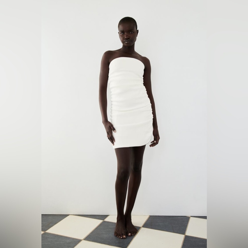 NWT ZARA DRAPED OFF SHOULDER DRESS